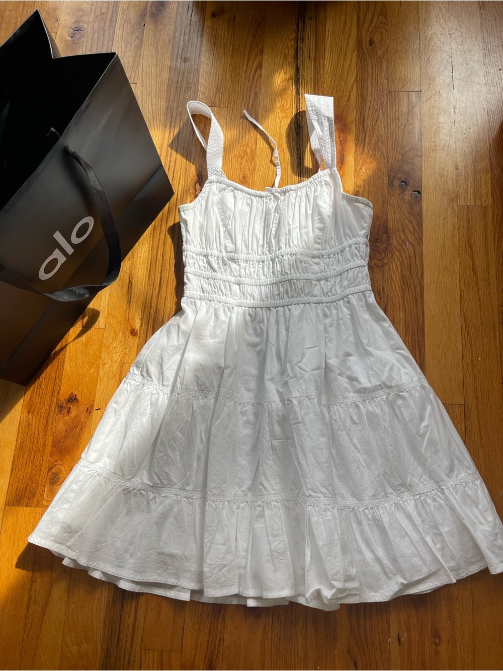 Sunday Best White Smocked Tiered Mini Sundress